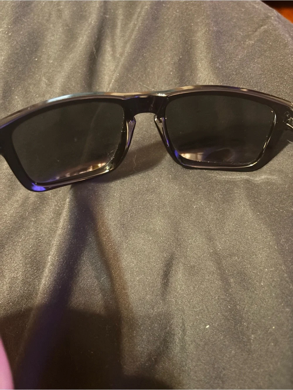 Oakley Black Gloss Wraparound Sunglasses with Dark Mirrored Lenses/ Holbrook mix